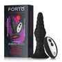 Forto Vibrating Ribbed Plug Rechargeable Remote - Controlled Silicone Anal Plug Large Black - Royal Sins