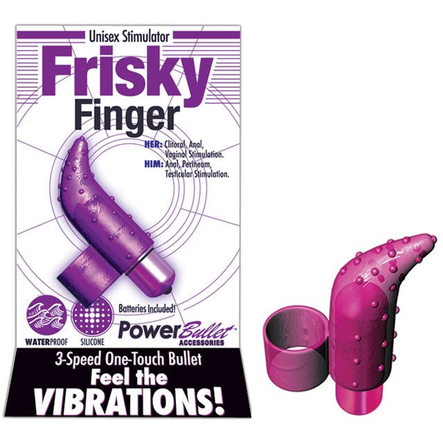 Frisky Finger Massager w/Power Bullet Purple - Royal Sins
