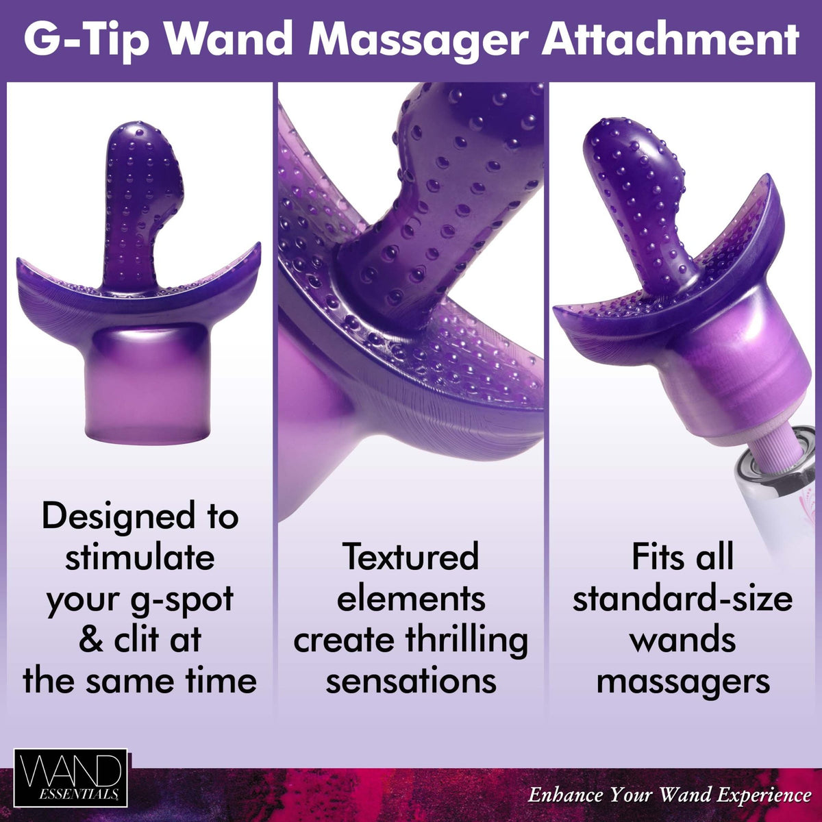 G Tip Wand Massager Attachment - Purple - Royal Sins