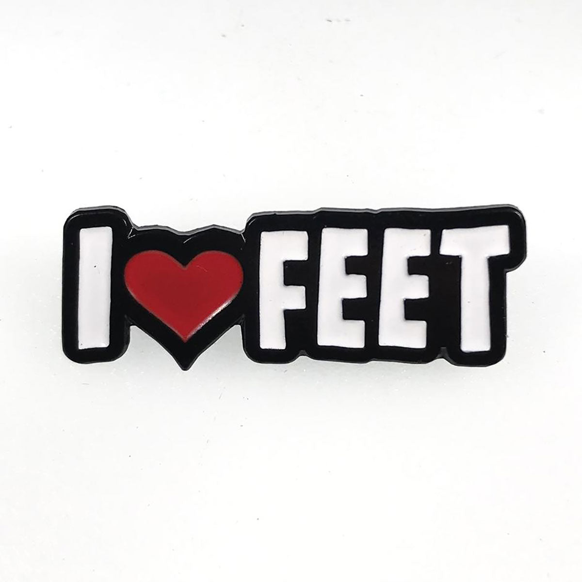 Geeky & Kinky I Love (Heart) Feet Pin - Royal Sins