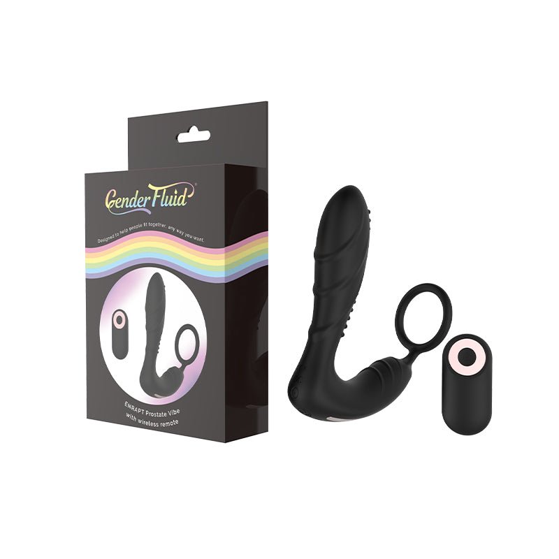 Gender Fluid Enrapt Prostate Vibe With Remote Silicone Black - Royal Sins