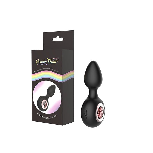 Gender Fluid Tremor Rechargeable Silicone Anal Rimmer Vibrating Plug Black - Royal Sins