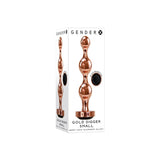 Gender X Gold Digger Rose Gold Beaded Anal Plug With Black Gemstone Base Small - Royal Sins