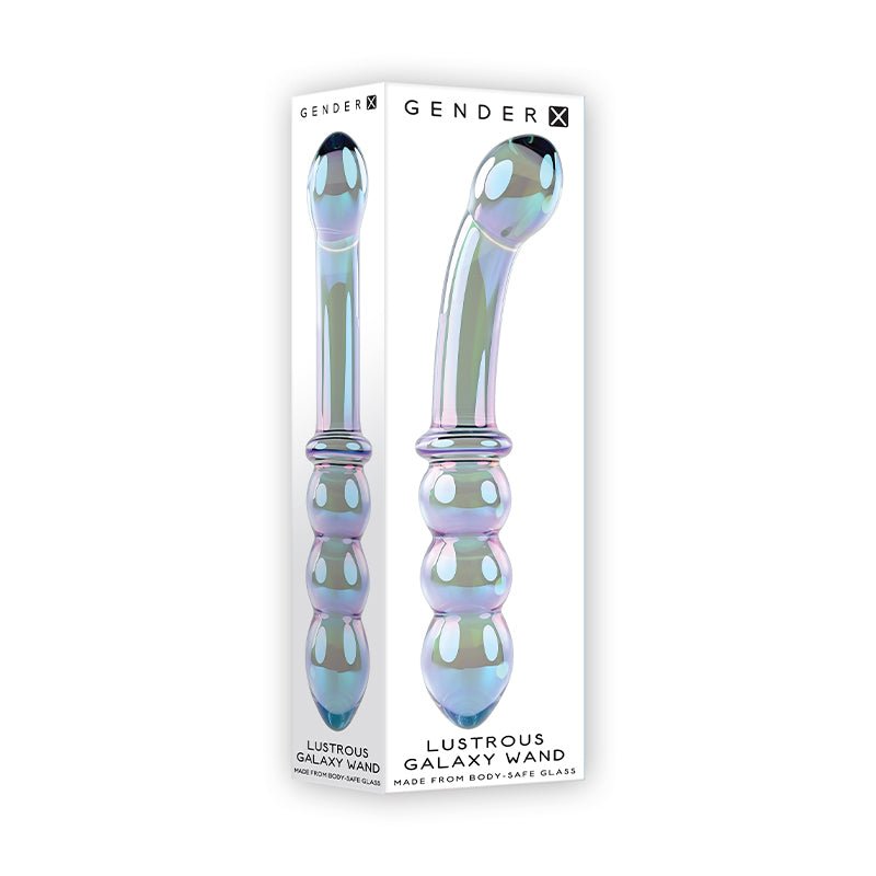 Gender X Lustrous Galaxy Wand 7.3 in. Dual - Ended Glass Dildo Multi - Color - Royal Sins