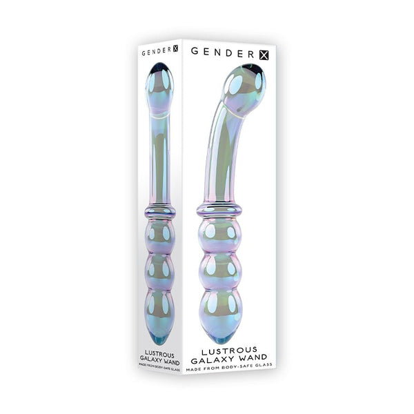 Gender X Lustrous Galaxy Wand 7.3 in. Dual - Ended Glass Dildo Multi - Color - Royal Sins