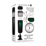 Gender X Message In A Bottle Rechargeable Thrusting Spinning Stroker with Suction Cup Base Black - Royal Sins