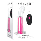 Gender X Pink Paradise Rechargeable Remote - Controlled Vibrating Curved Anal Plug Clear/Pink - Royal Sins