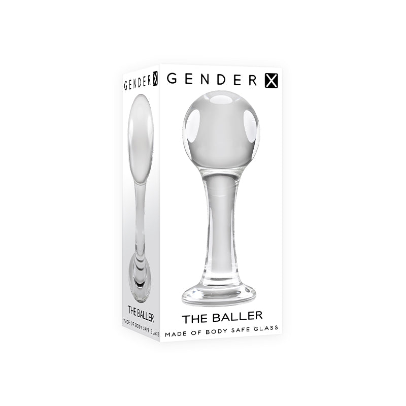 Gender X The Baller Round Glass Anal Plug Clear - Royal Sins