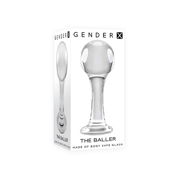 Gender X The Baller Round Glass Anal Plug Clear - Royal Sins