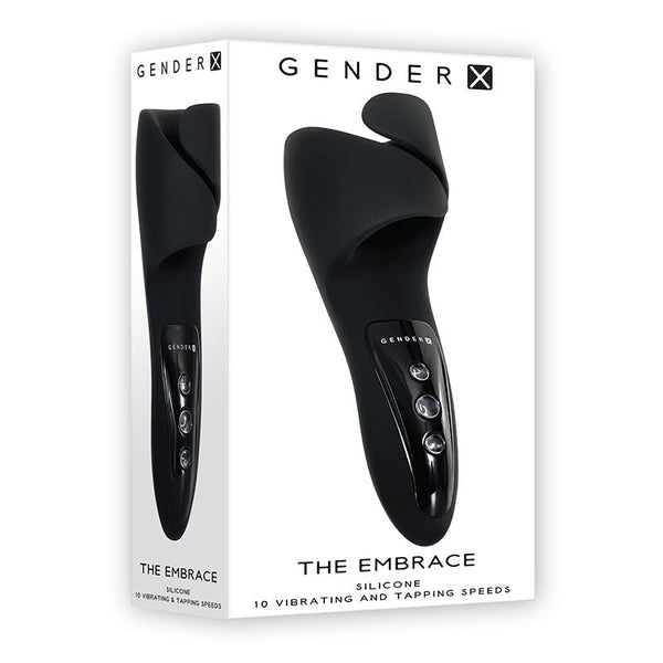 Gender X The Embrace Rechargeable Vibrating Pulsing Silicone Masturbator Black - Royal Sins