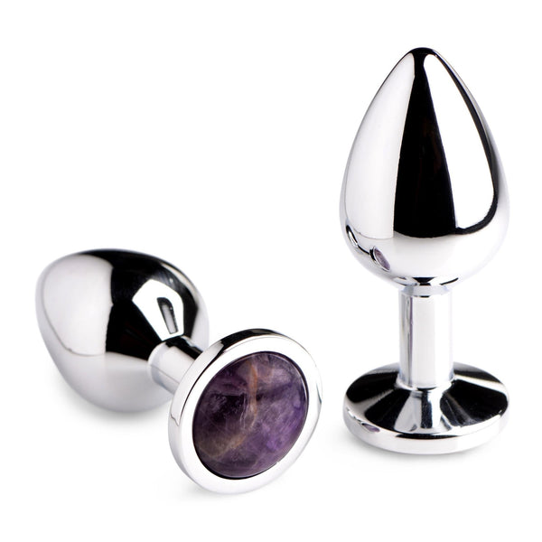 Genuine Amethyst Gemstone Anal Plug - Large - Royal Sins