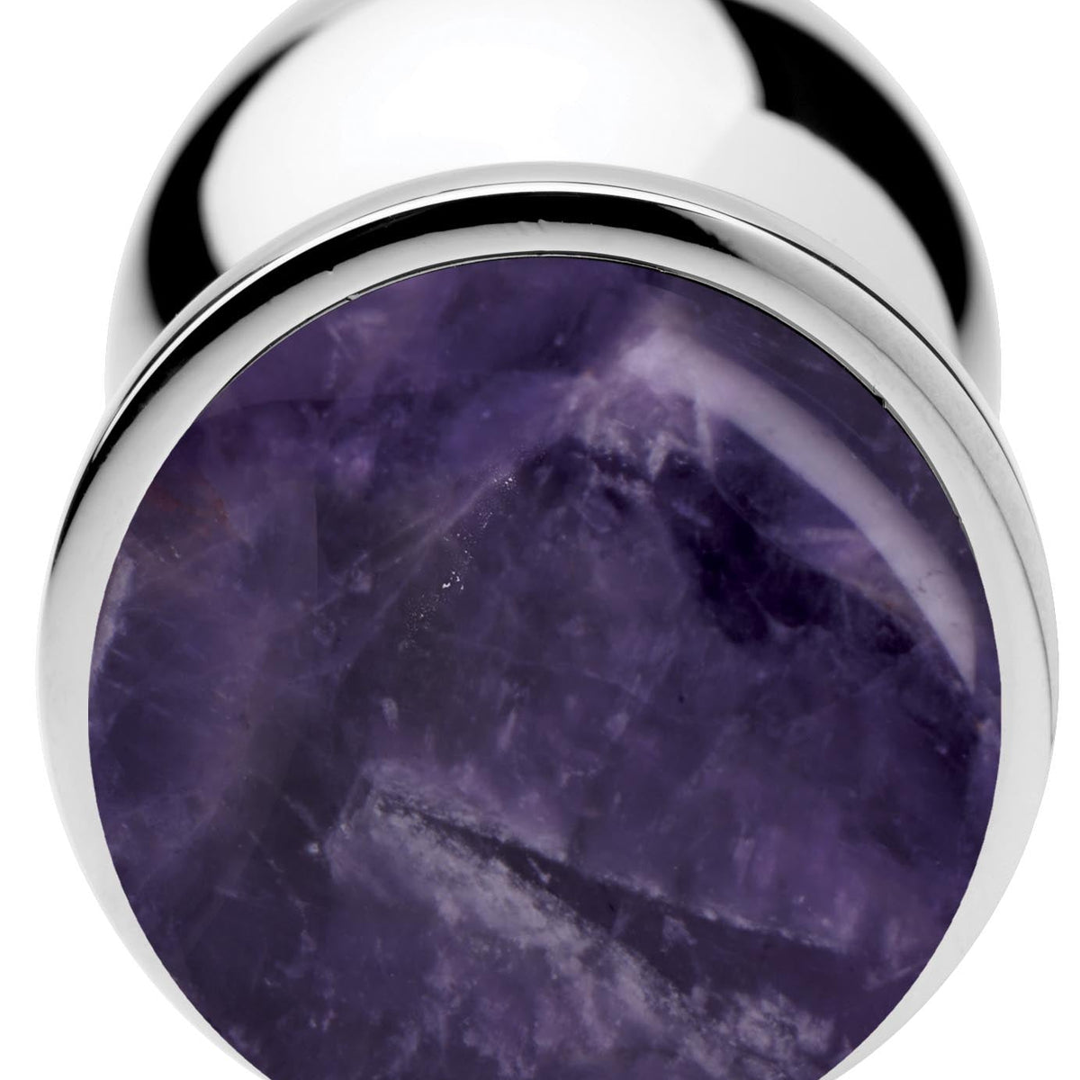 Genuine Amethyst Gemstone Anal Plug - Large - Royal Sins