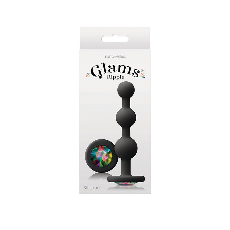 Glams Ripple Anal Plug Rainbow Gem Black - Royal Sins
