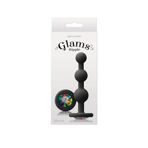 Glams Ripple Anal Plug Rainbow Gem Black - Royal Sins