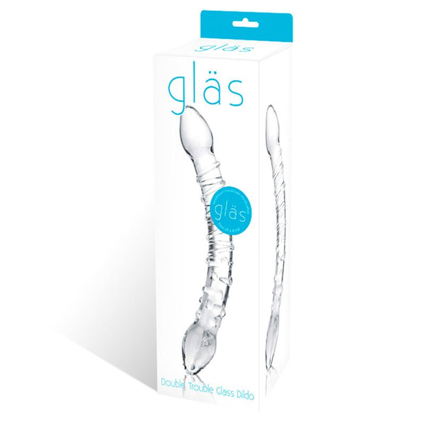 Glas 10 in. Double Trouble Glass Dildo - Royal Sins
