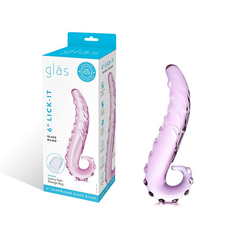 Glas 6 in. Lick - It Glass Dildo Pink - Royal Sins
