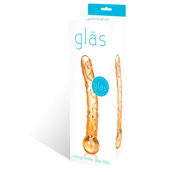 Glas 7.5 in. Orange Tickler Glass Dildo - Royal Sins