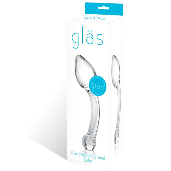 Glas 8 in. Pure Indulgence Anal Slider Prostate Stimulating Glass Dildo - Royal Sins