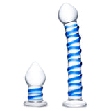 GLAS Double Penetration Swirly Dil & Butt Plug 2pc Set - Royal Sins