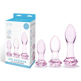 Glas Rosebud 3 - Piece Glass Anal Plug Set - Royal Sins