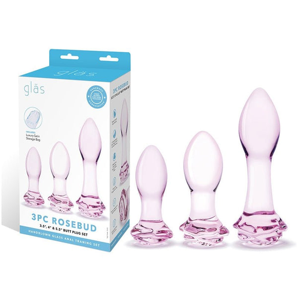 Glas Rosebud 3 - Piece Glass Anal Plug Set - Royal Sins