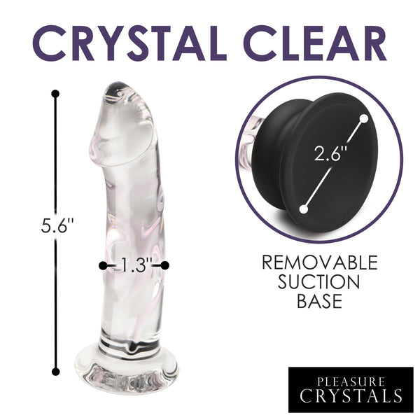 Glass Dildo with Silicone Base - 5.6 Inch - Royal Sins