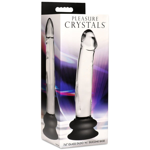 Glass Dildo with Silicone Base - 7.6 Inch - Royal Sins