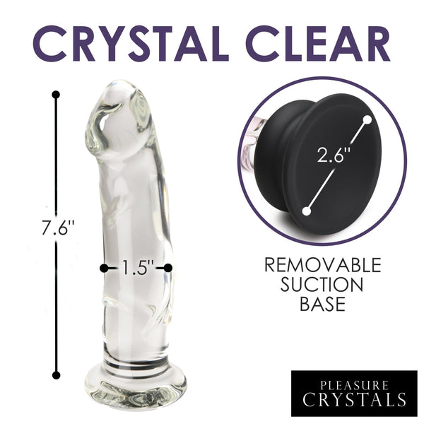 Glass Dildo with Silicone Base - 7.6 Inch - Royal Sins