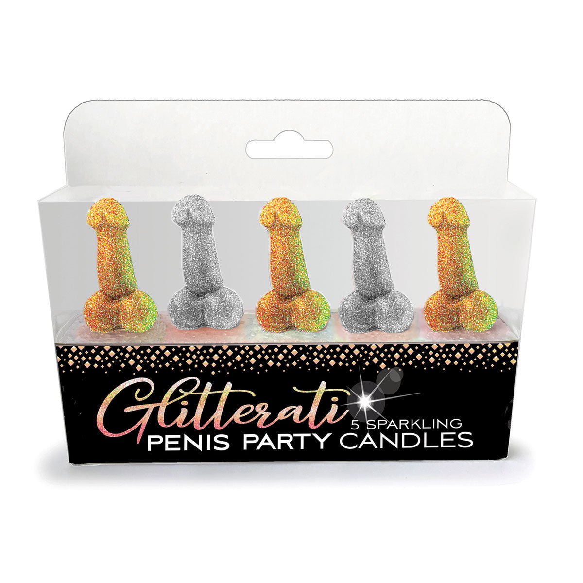 Glitterati Penis Party Candles 5pk - Royal Sins