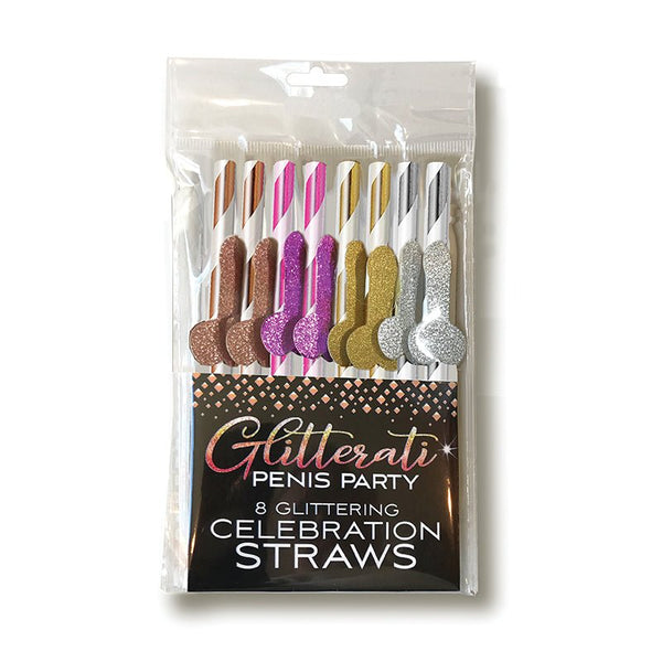 Glitterati Penis Party Cocktail Celebration Straws 8 - Pack - Royal Sins