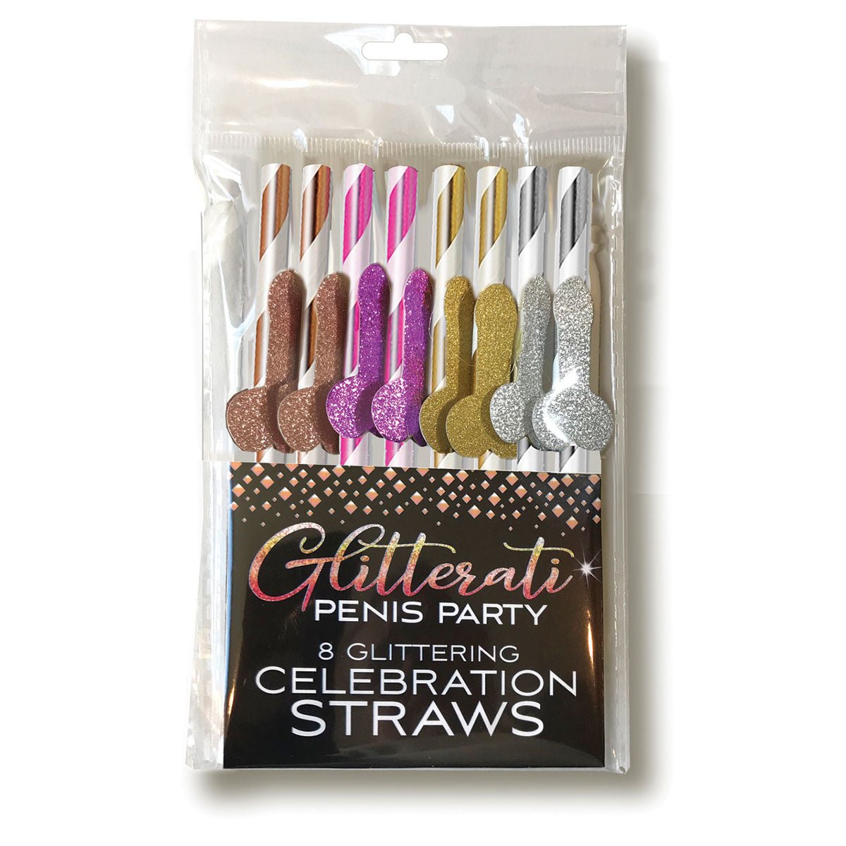 Glitterati Penis Party Cocktail Straws 8pk - Royal Sins