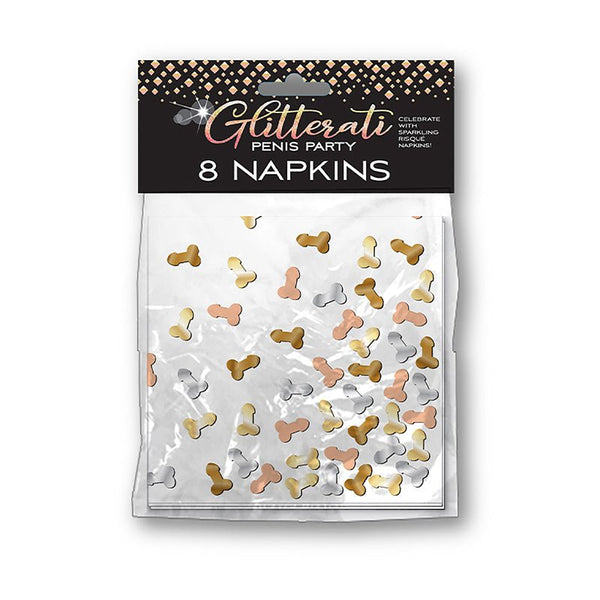 Glitterati Penis Party Paper Napkins 8 - Pack - Royal Sins