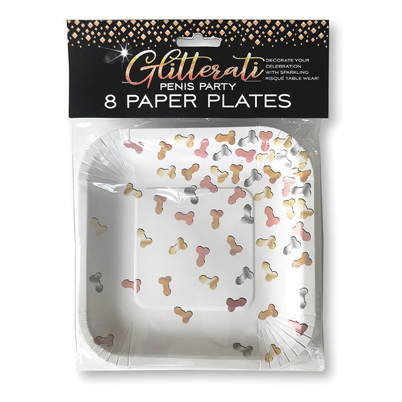 Glitterati Penis Party Paper Plates 8 - Pack - Royal Sins