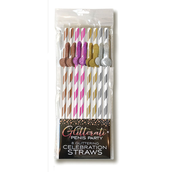 Glitterati Penis Party Tall Straws 8pk - Royal Sins