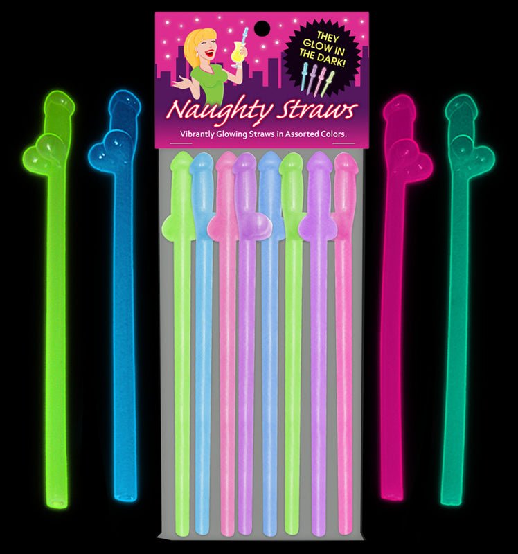 Glow - in - the - Dark Naughty Straws 8 - Pack - Royal Sins