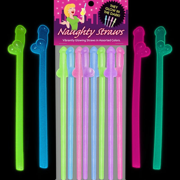 Glow - in - the - Dark Naughty Straws 8 - Pack - Royal Sins