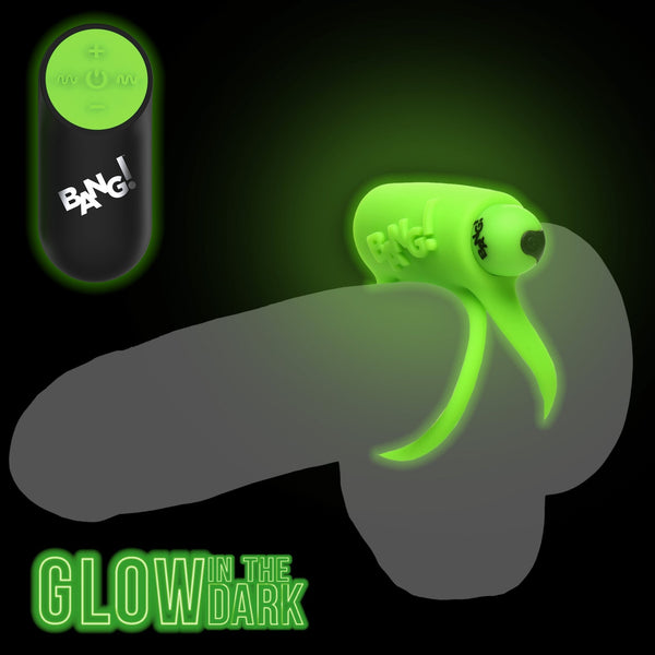 Glow - in - the - Dark Silicone Vibrating Cock Ring - Royal Sins