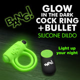 Glow - in - the - Dark Silicone Vibrating Cock Ring - Royal Sins