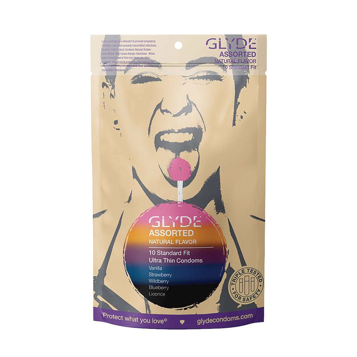 Glyde Ultra Condoms Organic Assorted Flavors 10pk - Royal Sins