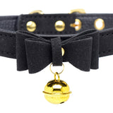 Golden Kitty Cat Bell Collar - Black/Gold - Royal Sins