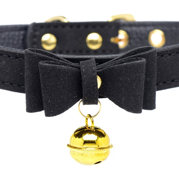 Golden Kitty Cat Bell Collar - Black/Gold - Royal Sins