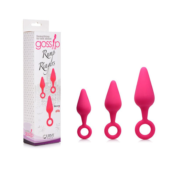 Gossip Rump Ringers 3 - Piece Silicone Anal Plug Training Set Magenta - Royal Sins