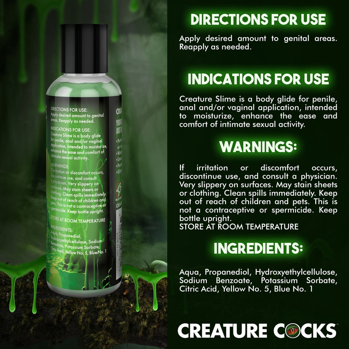 Green Creature Slime Water - Based Lubricant - 4oz - Royal Sins