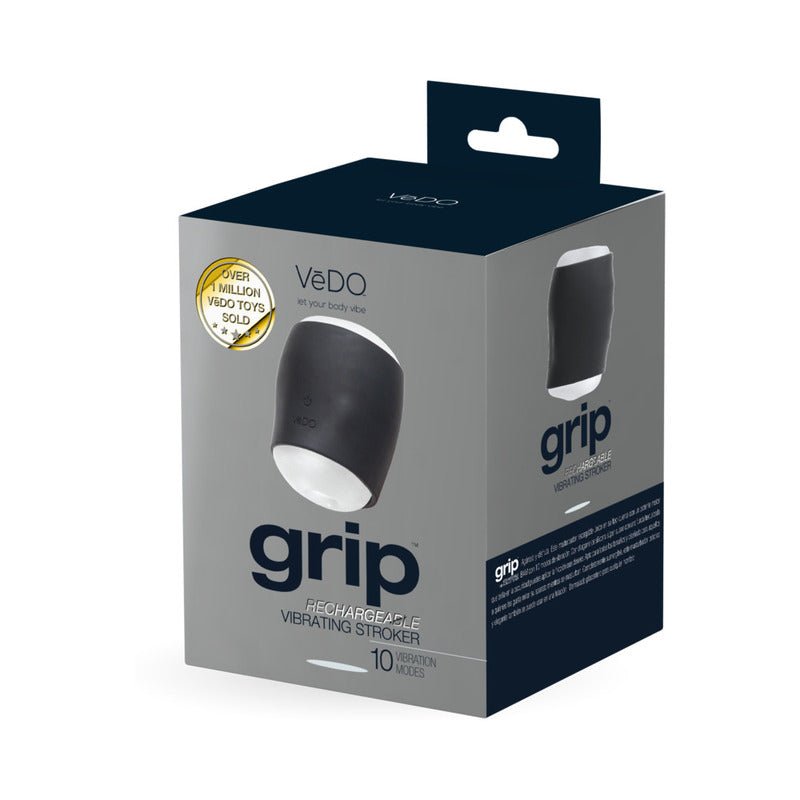 Grip Rechargeable Vibrating Sleeve Black - Royal Sins