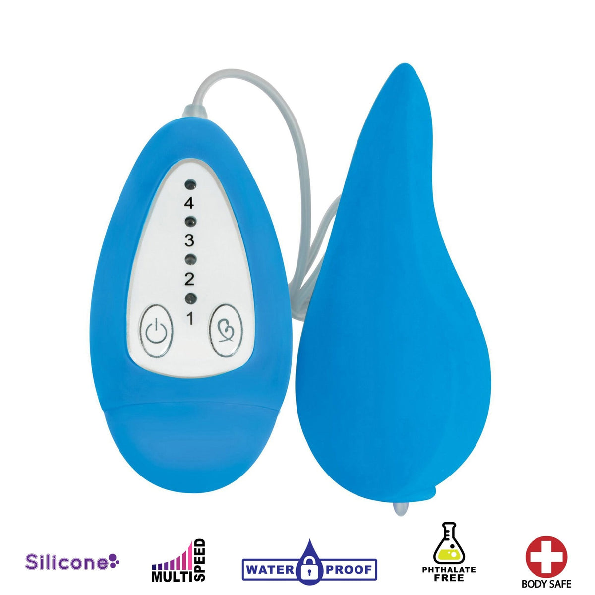 Groove Smooth Silicone Remote Vibe - Blue - Royal Sins