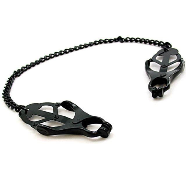 H2H Nipple Clamps Jaws W/Chain (Black) - Royal Sins