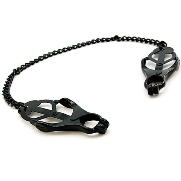 H2H Nipple Clamps Jaws W/Chain (Black) - Royal Sins