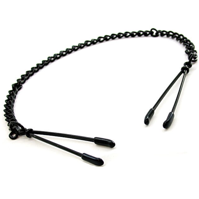 H2H Nipple Clamps Tweezer With Chain (Black) - Royal Sins