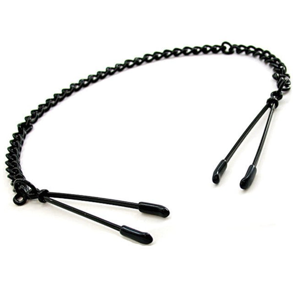 H2H Nipple Clamps Tweezer With Chain (Black) - Royal Sins