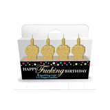 Happy Fucking Birthday Glitter Middle Finger Candles 4 - Pack - Royal Sins